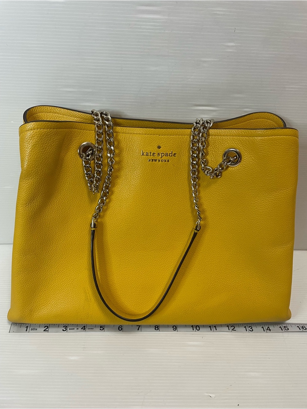 Kate Spade New York Jordyn medium chain handle tote Sunflower Yellow - Picture 4 of 13